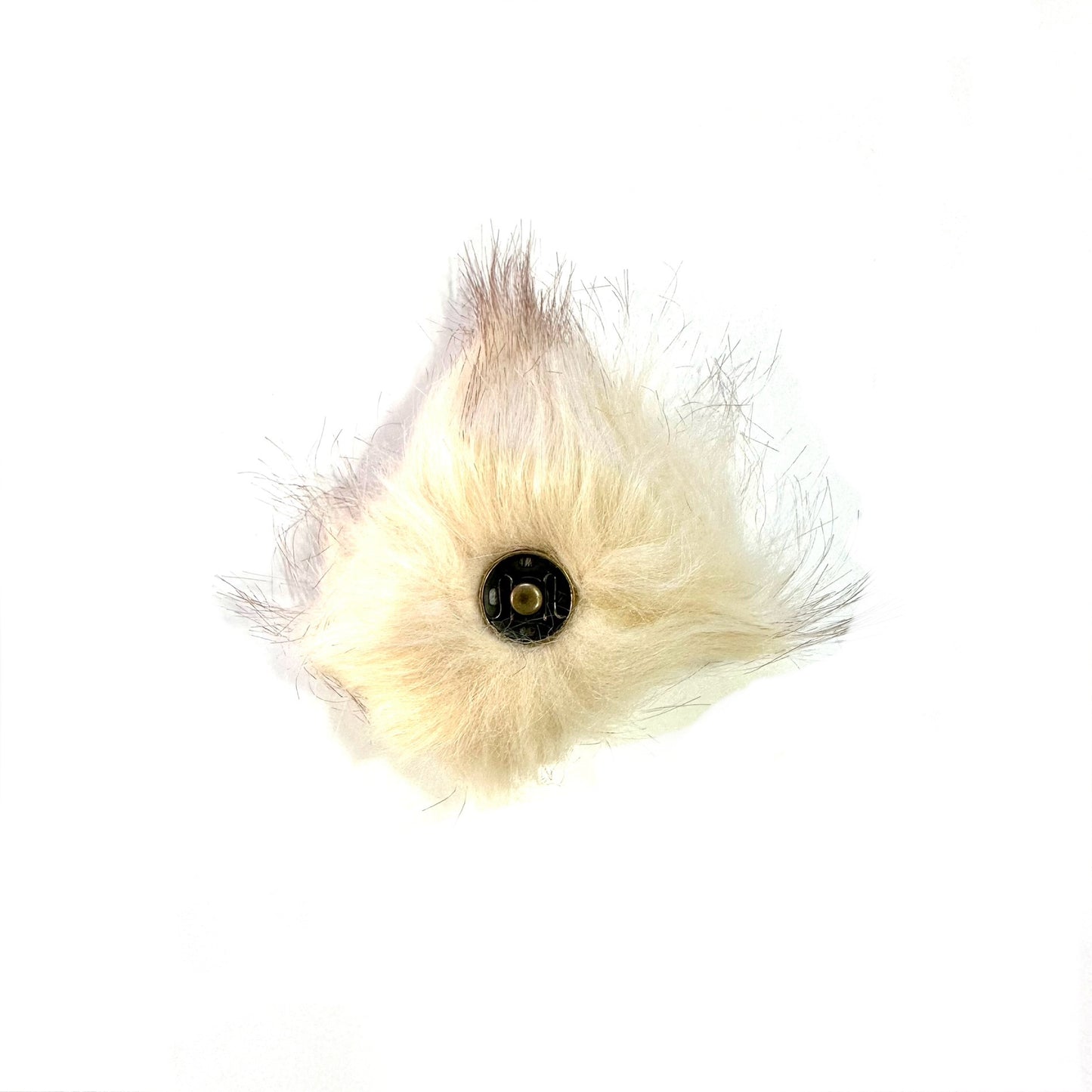 Pompom with button - Off White - 10cm