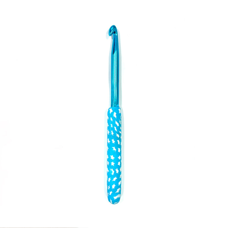 Metal crochet hook with designed silicone grip - 7mm