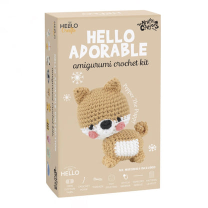 Hello Crafts - Amigurumi Crochet Kit - Pepper The Puppy