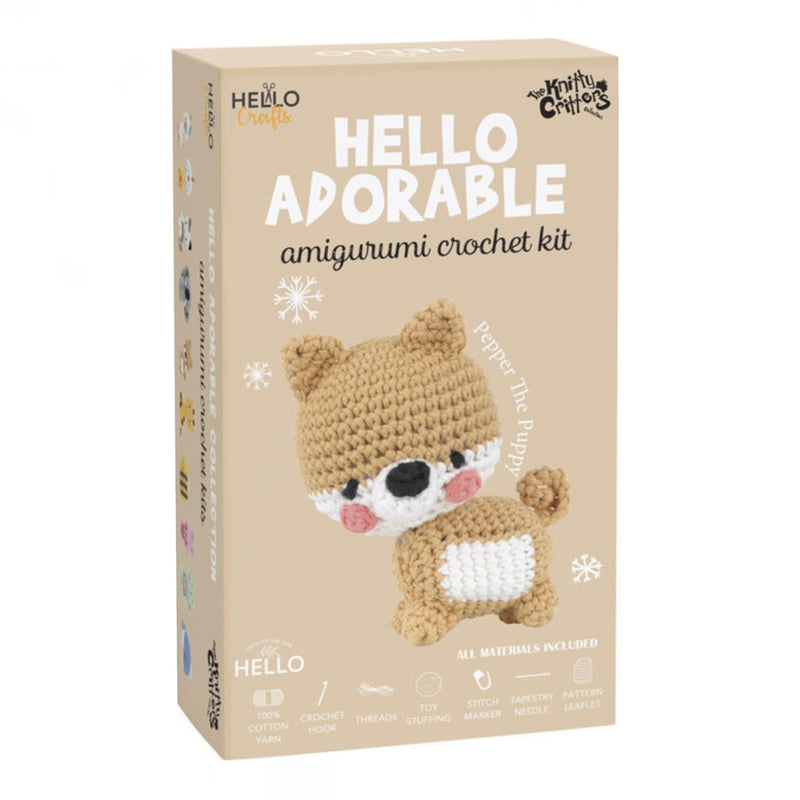 Hello Crafts - Amigurumi Crochet Kit - Pepper The Puppy