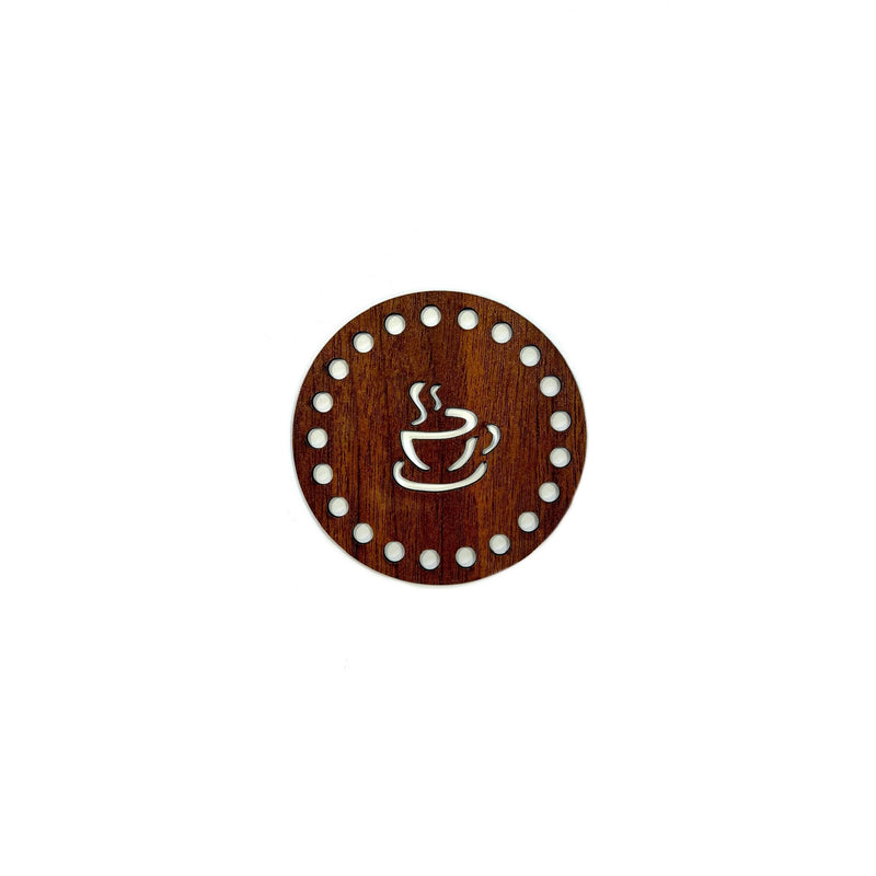 قاعدة خشبية - دائرية - 10 سم - بني (C)