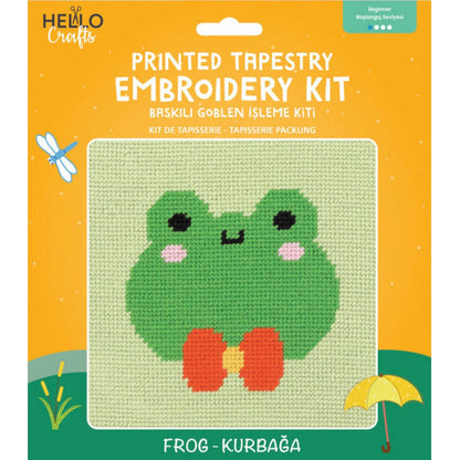 Hello Crafts - Printed Tapestry Embroidery Kit - Frog