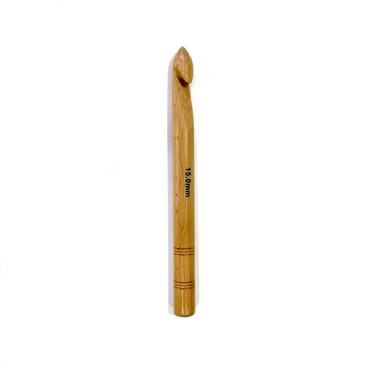 KnitPro Basix Beech wooden crochet hook - 15mm