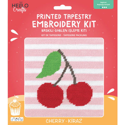 Hello Crafts - Printed Tapestry Embroidery Kit - Cherry