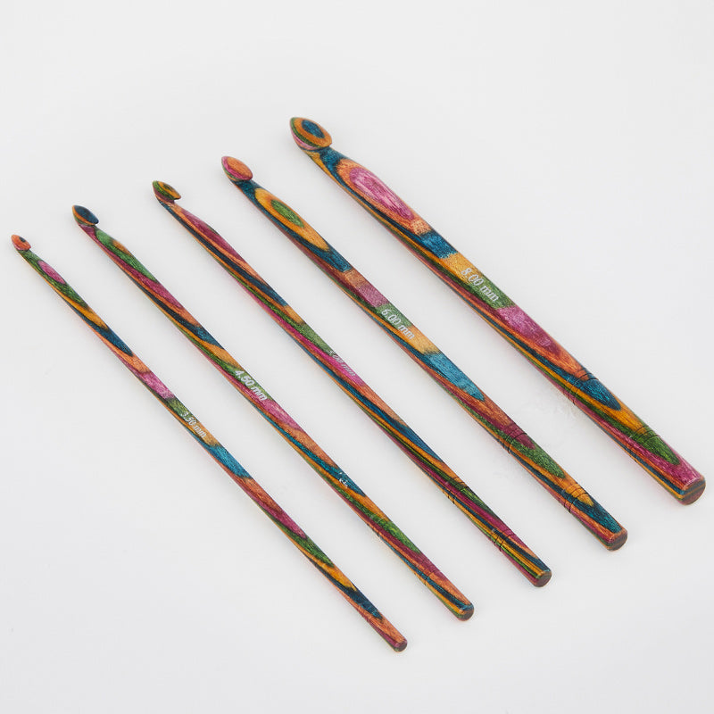 KnitPro Symfonie Wood Single Ended Crochet Hook Set, Set of 5 hooks