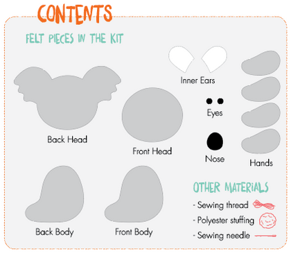 Hello Crafts - Felt Pals Sewing Kit - Koala