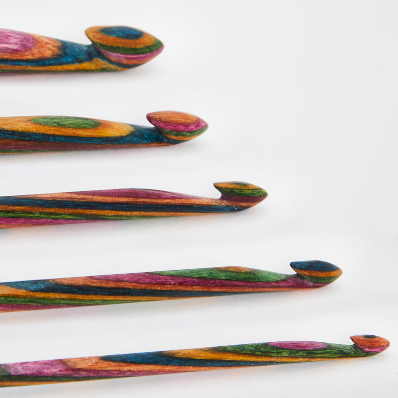 KnitPro Symfonie Wood Single Ended Crochet Hook Set, Set of 5 hooks