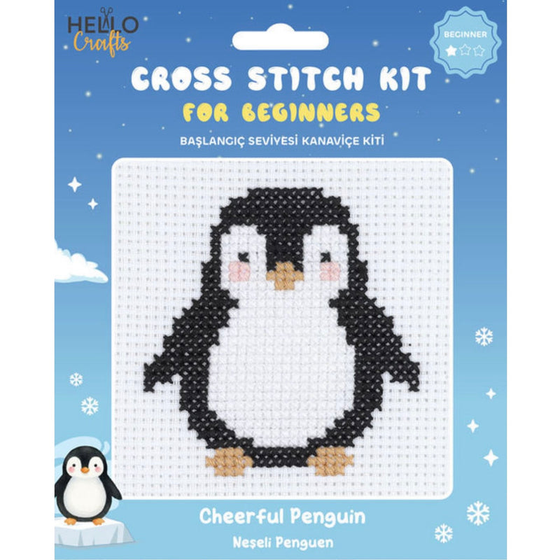 Hello Crafts - Cross Stitch Kit for Beginners - Cheerful Penguin