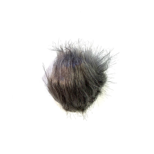 Pompom with button - Grey - 10cm