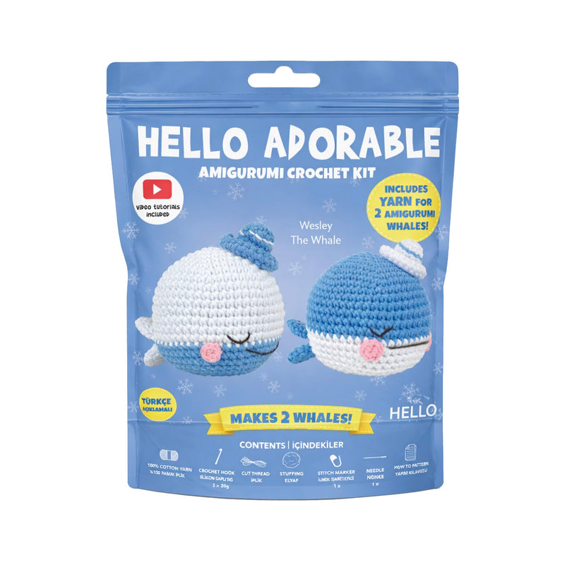 Hello Crafts - Amigurumi Crochet Kit (HC) - Wesley the Whale
