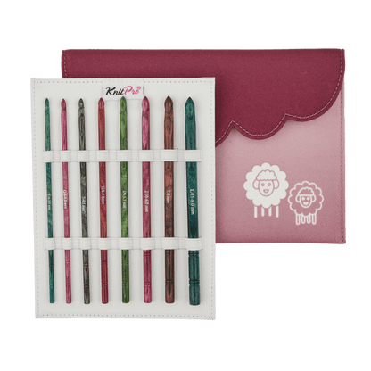 طقم سنارات كروشيه فاخرة أحادية الطرف من KnitPro - Dreamz، مجموعة من 8 سنارات