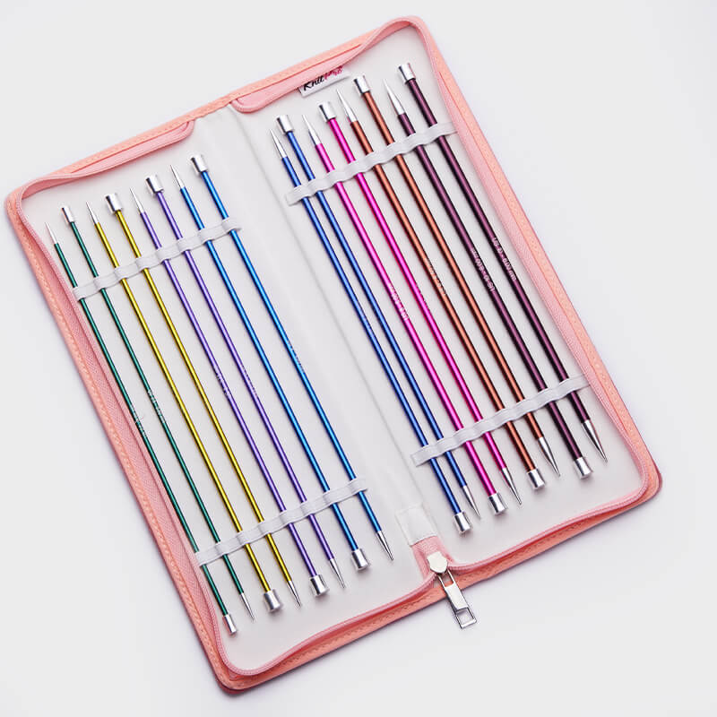 KnitPro Zing Single Pointed Needle Set (Deluxe) - 30cm, Set of 8 needles