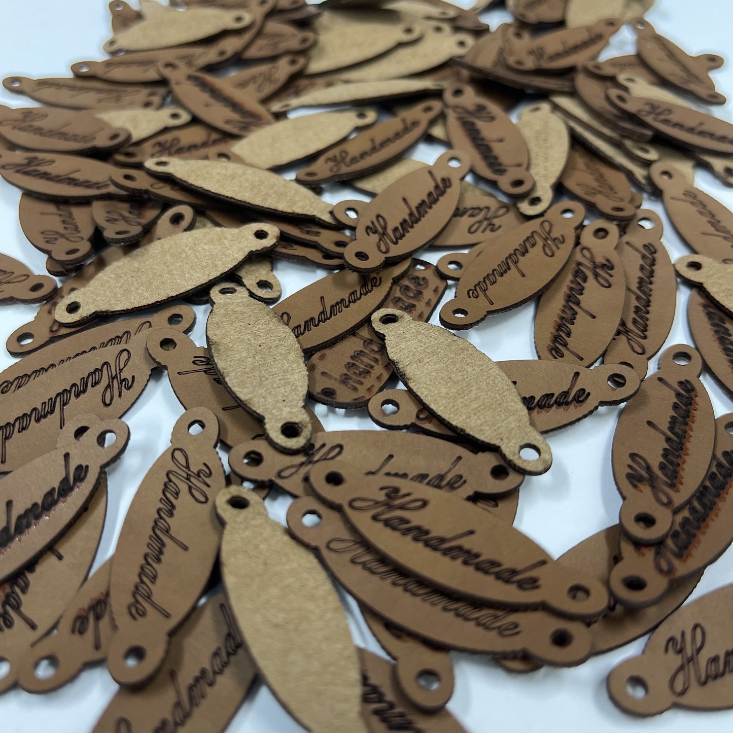 Leather tags - Pattern 2, Pack of 10