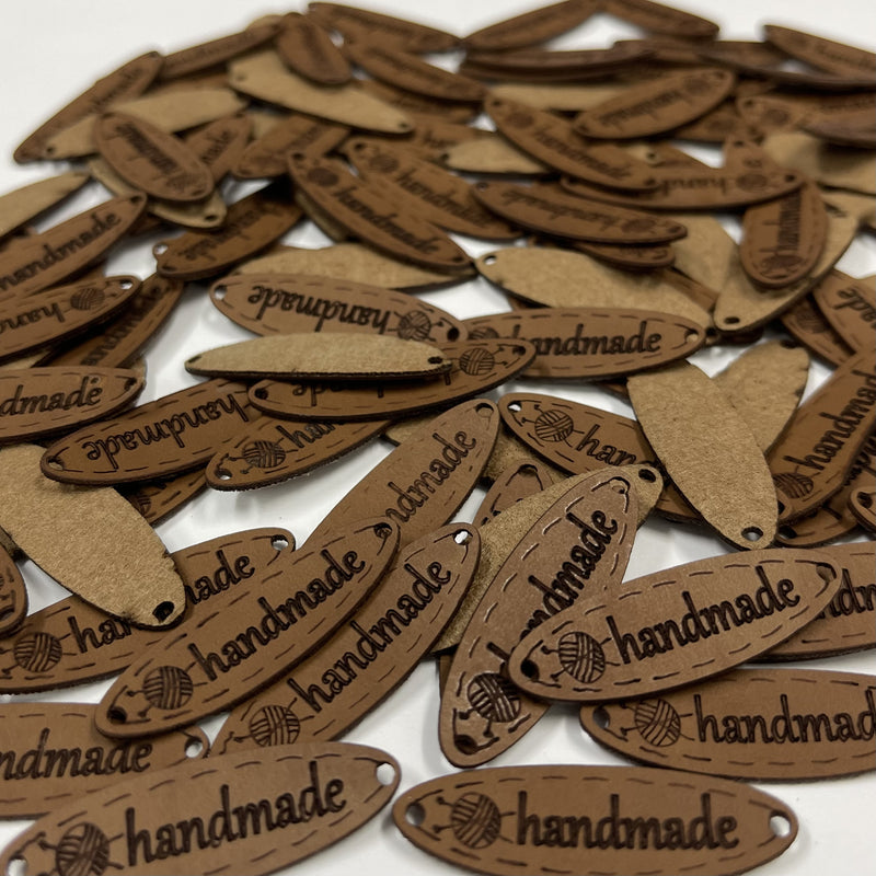 Leather tags - Pattern 5, Pack of 10