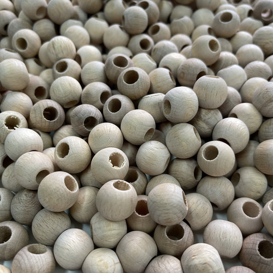 Wooden beads - 15mm, Pack of 30