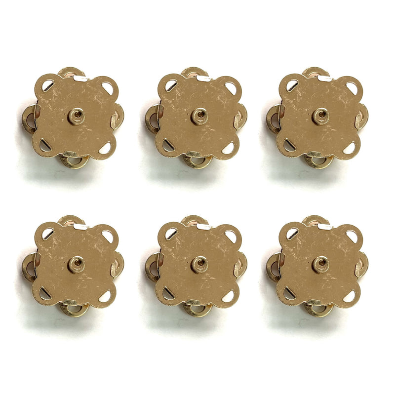 Sewing magnetic buttons - Golden, Pack of 6