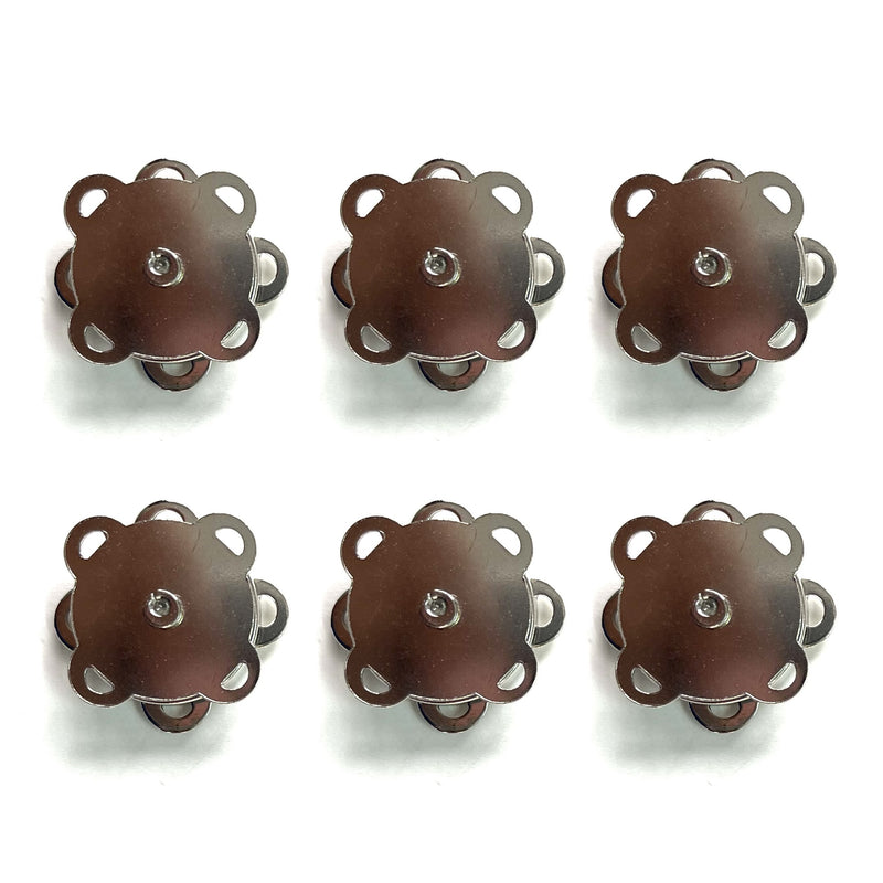 Sewing magnetic buttons - Silver, Pack of 6