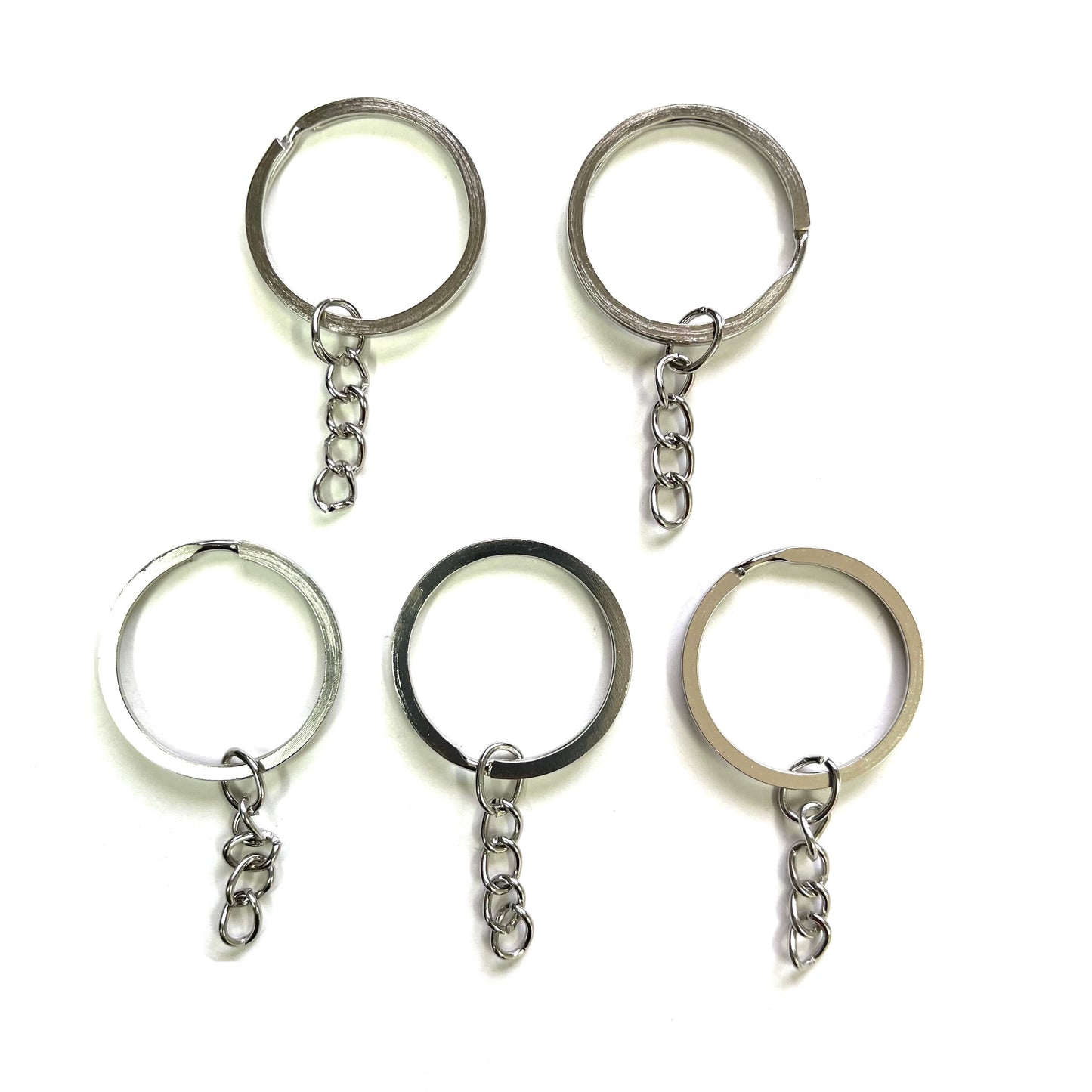 Keychain rings - Silver - 2.5cm, Pack of 12