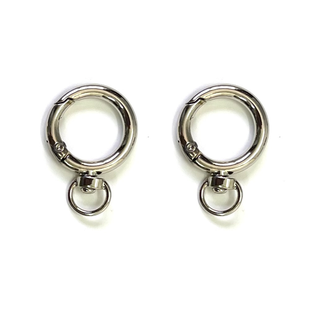 Clasps - Hooked ring - Silver, Pack of 2
