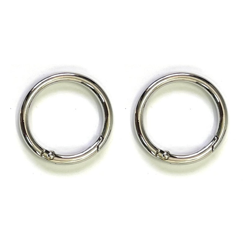 Clasps - Round - Silver - 2.5cm, Pack of 2